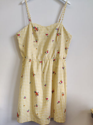 City Chic Yellow Gingham Dress UK20