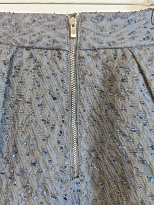 H&M Midnight Blue Textured Flared Skirt UK12