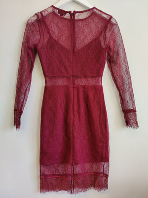TopShop Burgundy Lace Dress UK8