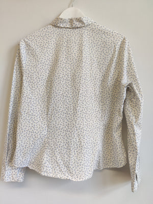 M&S White Floral Blouse UK16