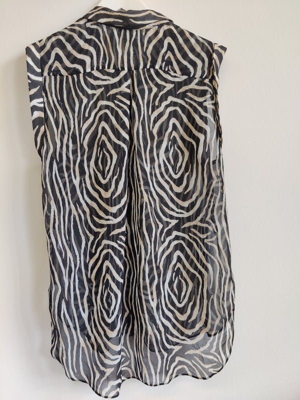 Wallis Black Zebra Print Blouse XL