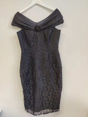 Vintage Debenhams Black Lace Dress UK14