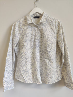 M&S White Floral Blouse UK16