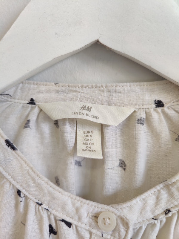 H&M Natural Dandelion Seed Blouse S