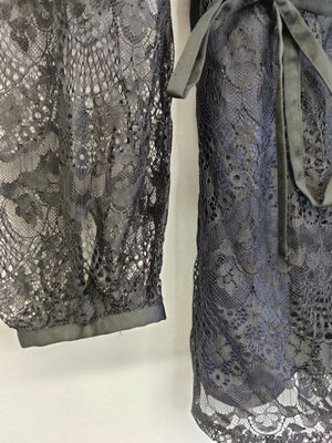 M&S Autograph Black Lace Tunic Top UK12