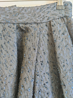 H&M Midnight Blue Textured Flared Skirt UK12