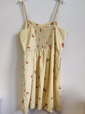 City Chic Yellow Gingham Dress UK20