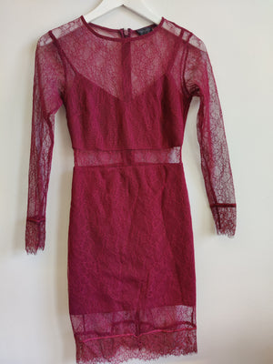 TopShop Burgundy Lace Dress UK8