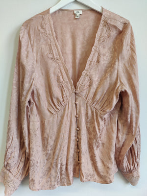 River Island Dusky Pink Blouse UK18