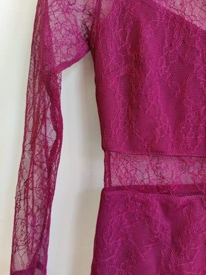 TopShop Burgundy Lace Dress UK8