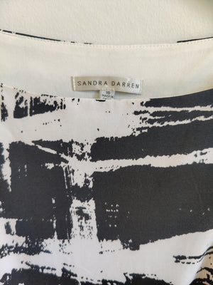 Sandra Darren Black and White Dress UK14