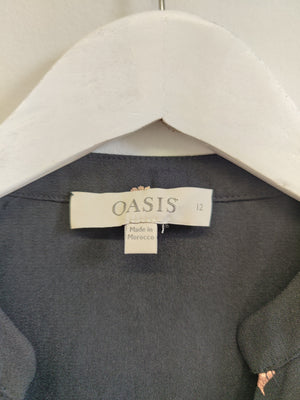 Oasis Black Shirt Dress UK12