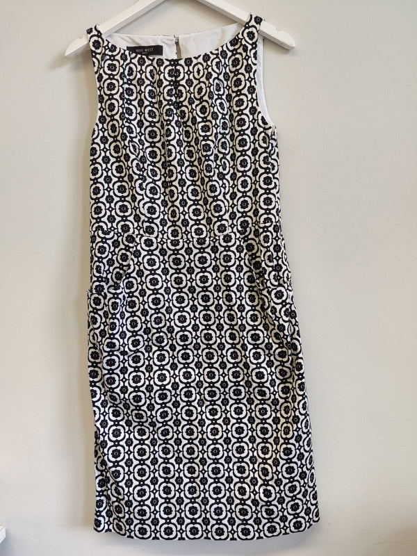 Nine West Black and White Cotton Dress UK14