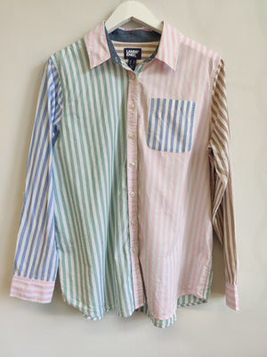 Lands' End Striped Cotton Shirt M