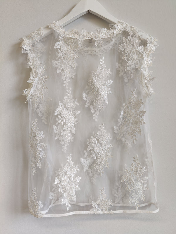 River Island Ivory Lace Top UK8