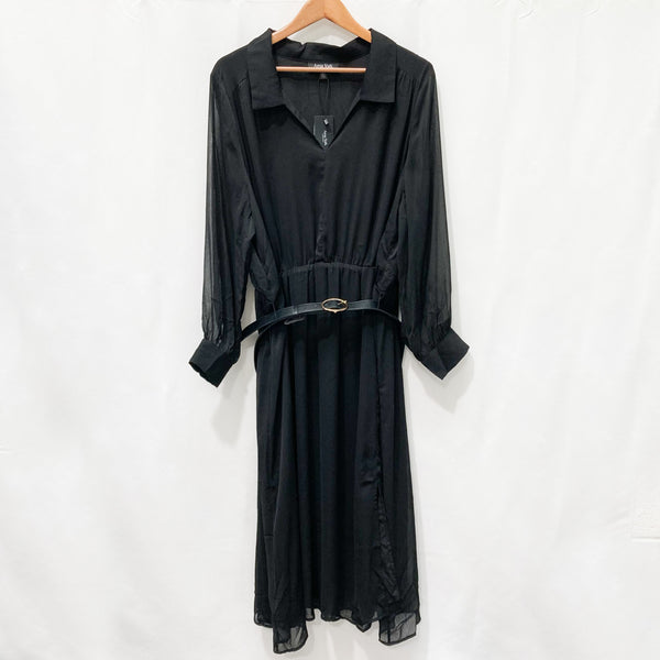 Arna York Black Delphi Midi Dress UK18