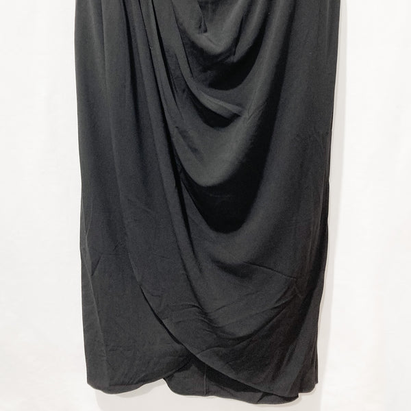 City Chic Black Tulip Hem Off Shoulder Long Dress UK 22