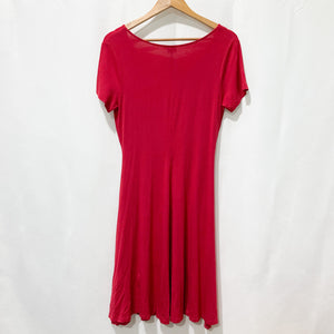 Bodyflirt Red V-Neck Knee Length Short Sleeve Jersey Dress Size 40/42 M