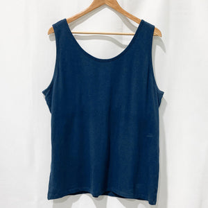 Yogamatters Blue Organic Cotton Blend Double Layered Vest Top UK 24
