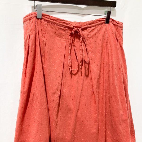 Seasalt Pencarrow Coral Dot Embroidered Flared Cotton Knee Length Skirt UK 14