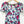 Topshop Grey & Pink Floral Print Short Sleeve Mini Dress UK 10