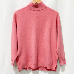 Stradivarius Rose Pink High Neck Long Sleeve Relaxed Fit Jumper S