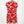 Quiz Red & White Floral Print Short Sleeve V-Neck Frill Dress UK 10