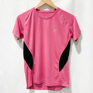 More Mile Pink & Black Gym Sports Running Short Sleeve Top UK 10