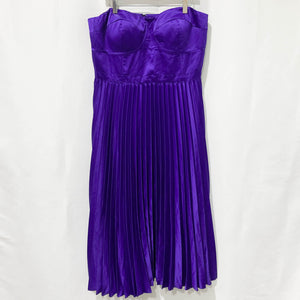 City Chic Purple Pleated Midi Dress UK 18