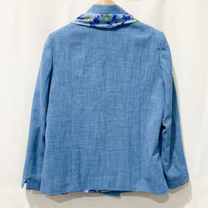 Honor Millburn Blue Floral Matching Jacket Scarf Blouse Set UK 20