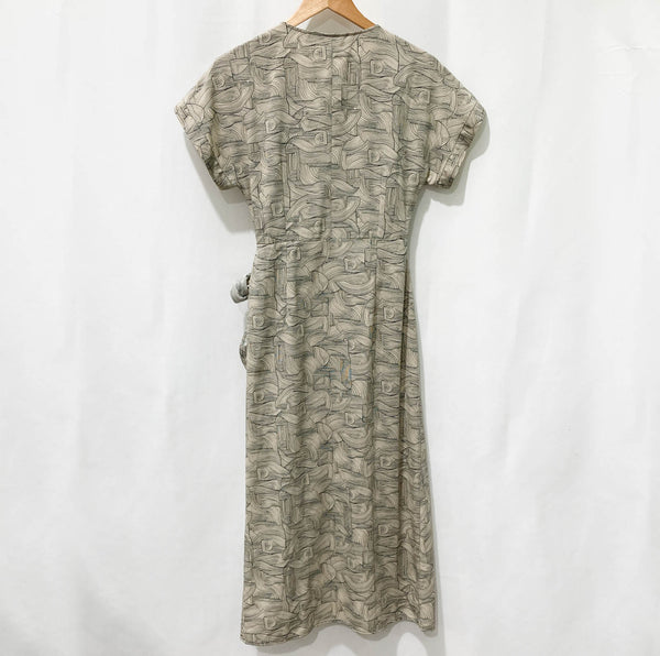 Monki Sand Swirl True Wrap Dress S