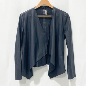 Zara Navy Blue Faux Suede Open Short Jacket S