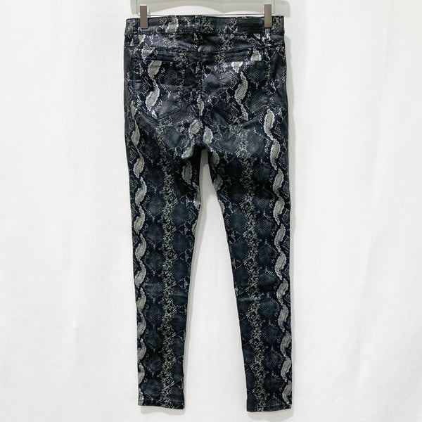 Redial Paris Black & Grey Snakeskin Printed Skinny Jeans UK 8
