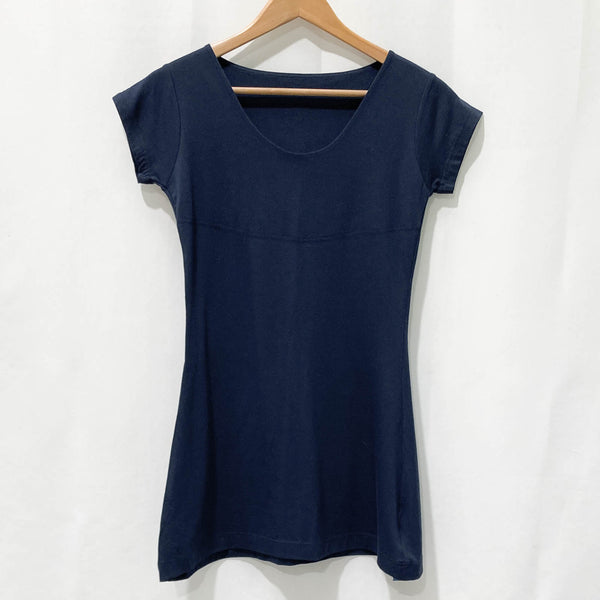 Gossypium Navy Blue Organic Cotton Blend Short T Shirt Dress UK10