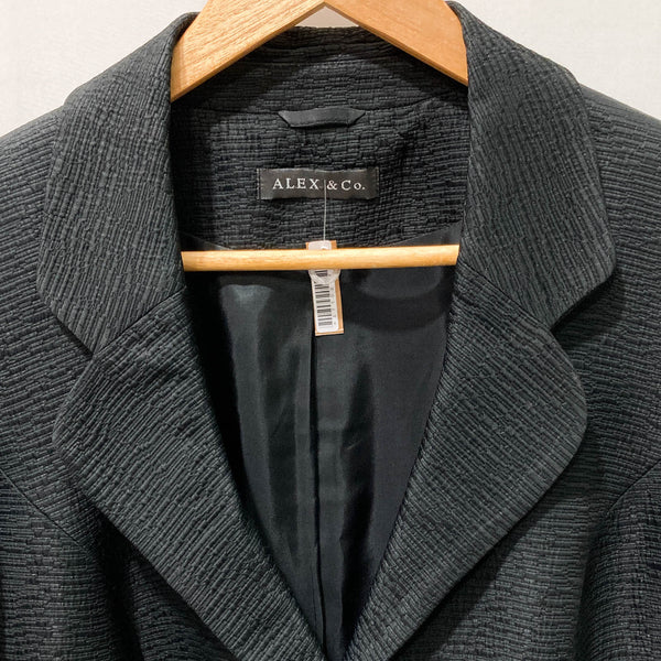 Alex & Co. Black 3/4 Sleeve Smart Jacket UK 16