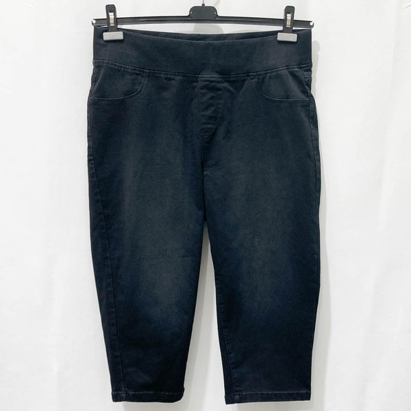 Avenue Black Cropped Butter Denim Stretch Jeans UK 18