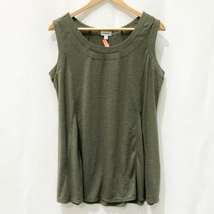 Avenue Olive Green Sleeveless Relaxed Swing Top UK 14