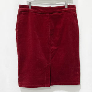 Jaeger Deep Red Fine Cord Skirt UK12