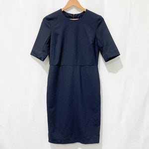 Cos Navy Blue Short Sleeve Pencil Shift Dress UK10