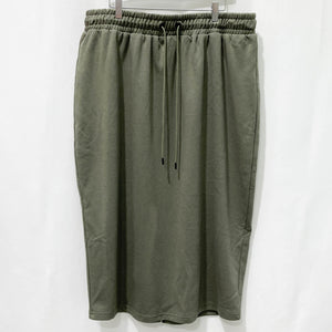 CCX City Chic Khaki Green Stretch Cotton Blend Jersey Midi Skirt UK 20