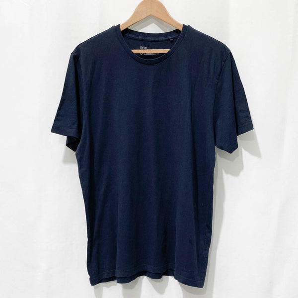Set of 3 Next Cotton Plain T Shirts L - Navy, Blue and Maroon