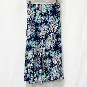 M&S Blue Viscose Flared Skirt UK10