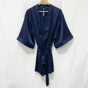 Fox & Royal at City Chic Midnight Blue Satin Short Kimono XS UK14