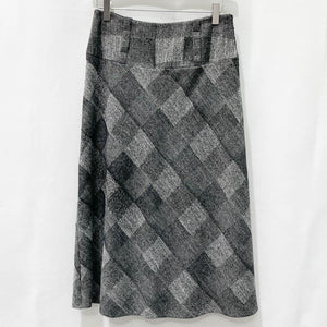 M&S Grey Check Textured Skirt UK8