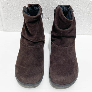 Hotter Brown Suede Leather Fur Lined Boots UK3