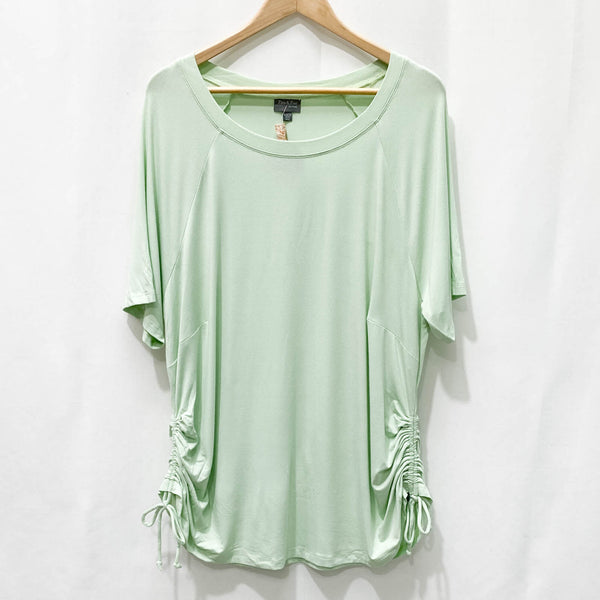 Zim & Zoe by City Chic Lime Green Relaxed Ruched Side Top UK 18/20