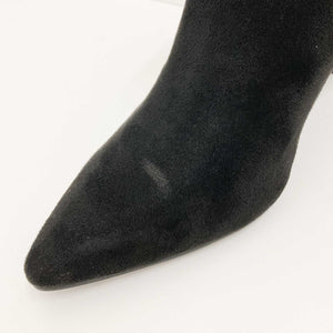 City Chic Black Faux Suede Pointed Toe Heeled Ankle Boots 40 UK 7