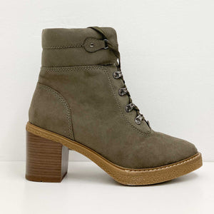 Cloudwalkers Khaki Green Wooden Heel Wide Fit Boots UK 6