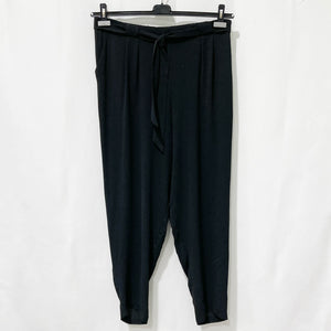 Evans Black Tapered Leg Belted Trousers UK 16