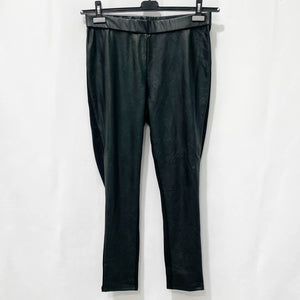 Evans Black Faux Leather High Rise Skinny Stretch Trousers UK 14